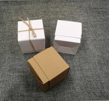 

5x5x5cm 10Pcs Kraft Paper Gift Box Candy Boxes Baby Shower Decorations Wedding Favors and Gifts Box for Guests Party Supplies