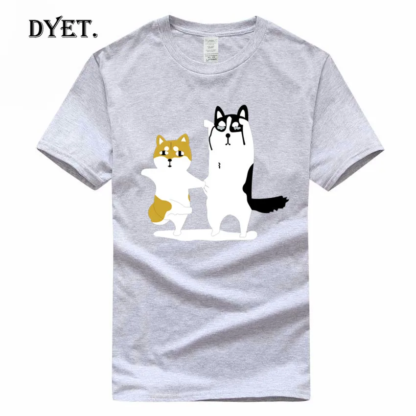 Шиба ину Европа Размер забавная футболка Летняя Doge хлопковая Футболка Homme для
