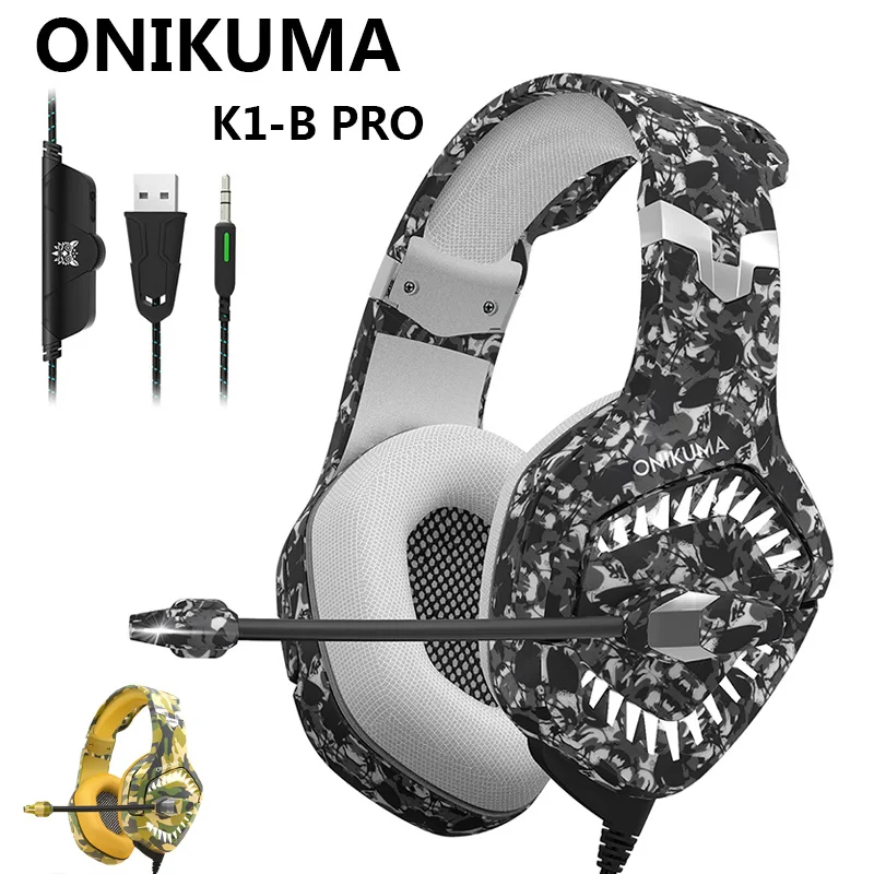 ONIKUMA 2019 K1pro PS4 Проводная игровая гарнитура стерео наушники с гарнитурой