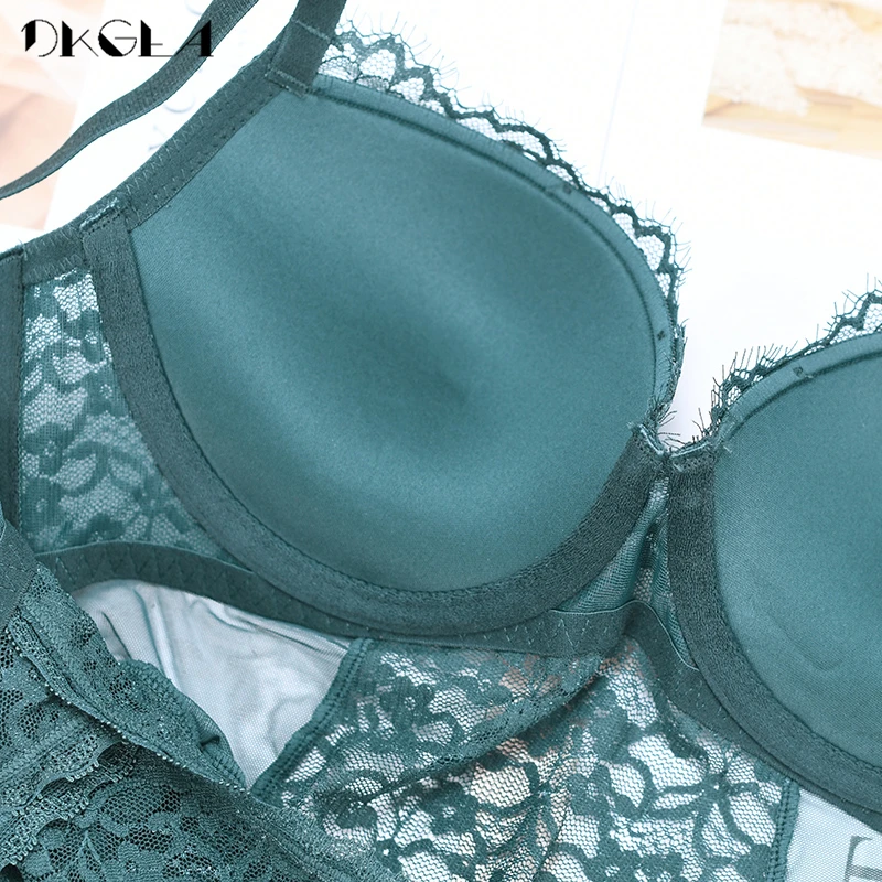 Fashion Sexy Bra Set Black Underwear Women Brassiere Thick Lace