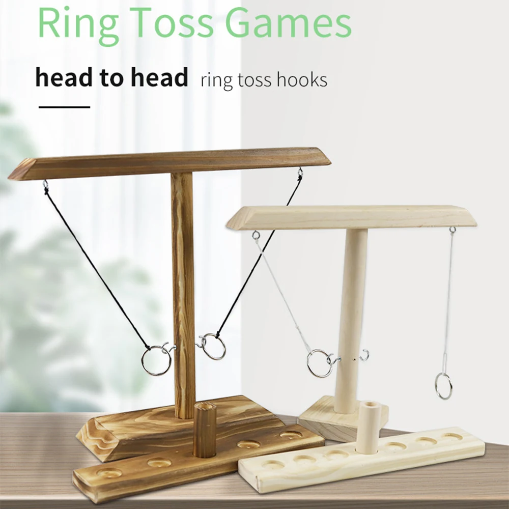Ring Toss Game Two-person interaction Table Gameplay Wooden Hooks Fast-paced Board For Bars Home Entertainment | Спорт и развлечения