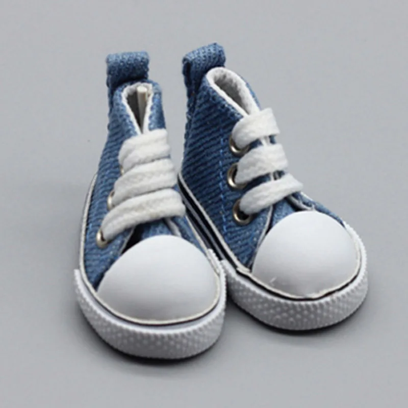 Denim color 5 см парусиновая обувь для кукол крутая модная мини обувь для куклы для DIY кукла ручной работы аксессуары для куклы кроссовки - Цвет: Denim color