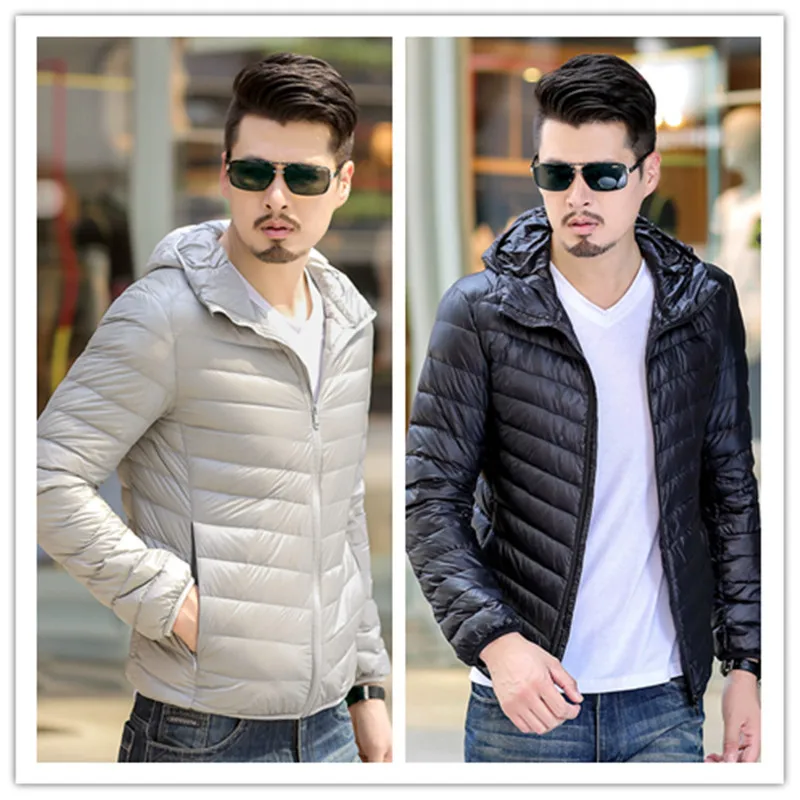 Autumn And Winter New Style Korean-style Ultra-Thin down Jacket Plus-sized Menswear Short Hooded Sports Jackets Outdoor