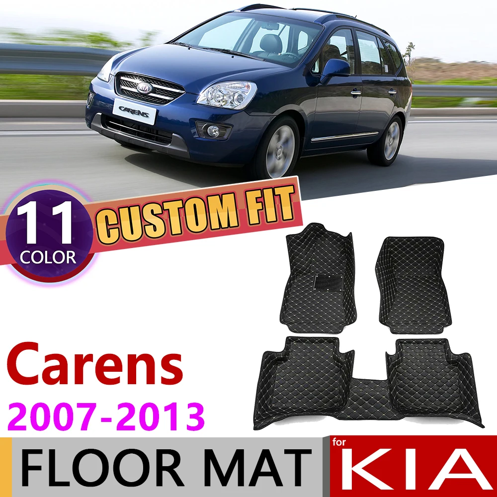 Кожаные автомобильные коврики на заказ для Kia Carens UN 2007 ~ 2013 5 7 мест Авто коврик ног