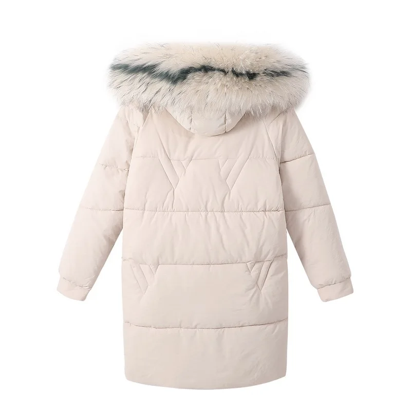 Пуховая парка зима корейская версия модная Большая меховой воротник пуховая хлопковая одежда 905