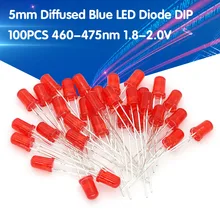 100 stücke 5mm Diffuse ROTE LED Diode DIP Runde Weitwinkel Durch Loch 2 Pin LED Licht Emittierende Diode lampe 1,8-2,0 V
