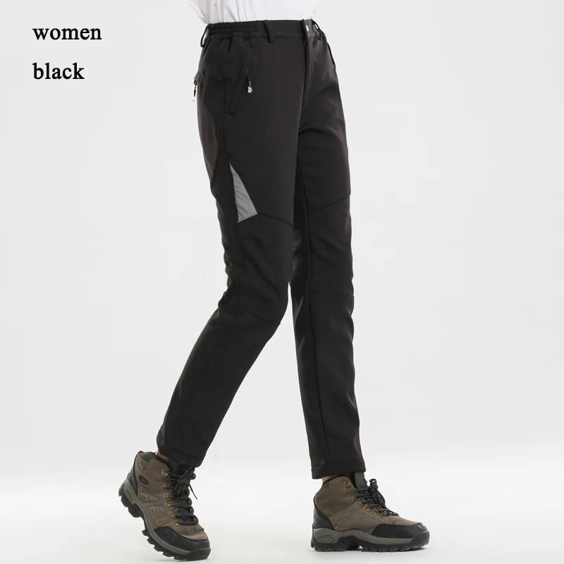 Уличные женские лыжные брюки мужские походные лыжные брюки флисовые термо треккинговые ветрозащитные водонепроницаемые брюки для женщин - Цвет: 06