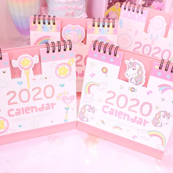 

2020 Cartoon Unicorn Scepter Mini unicorn Desktop Paper Calendar dual Daily Scheduler Table Planner Yearly Agenda Organizer