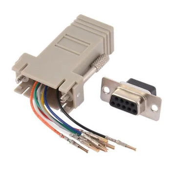 

DB9 Female to RJ45 Female F/F RS232 Modular Adapter Converter Extender New