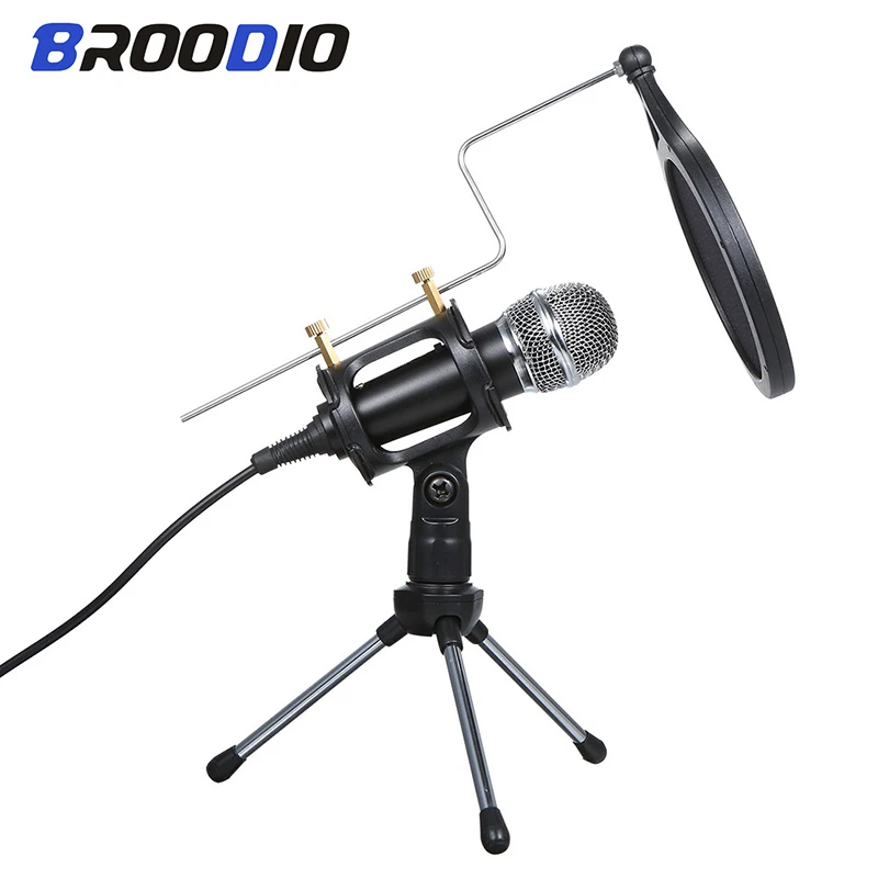 

3.5mm Condenser Recording Microphone For Laptop Windows Cardioid Studio Mic Vocals Voice Over Recording KTV Karaoke For PC Phone