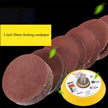 

100pcs/set 50mm 2Inch Polishing Sanding Paper Kit With Rolling Pole 80/100/180/240/600/800/1000/1200/2000/3000 Grit Sanding Dics