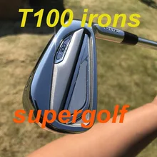 Новинка, утюги для гольфа, высокое качество, Т100, набор кованых утюгов(3, 4, 5, 6, 7, 8, 9 P), с динамическим золотым S300 стальным валом, 8 шт., клюшки для гольфа
