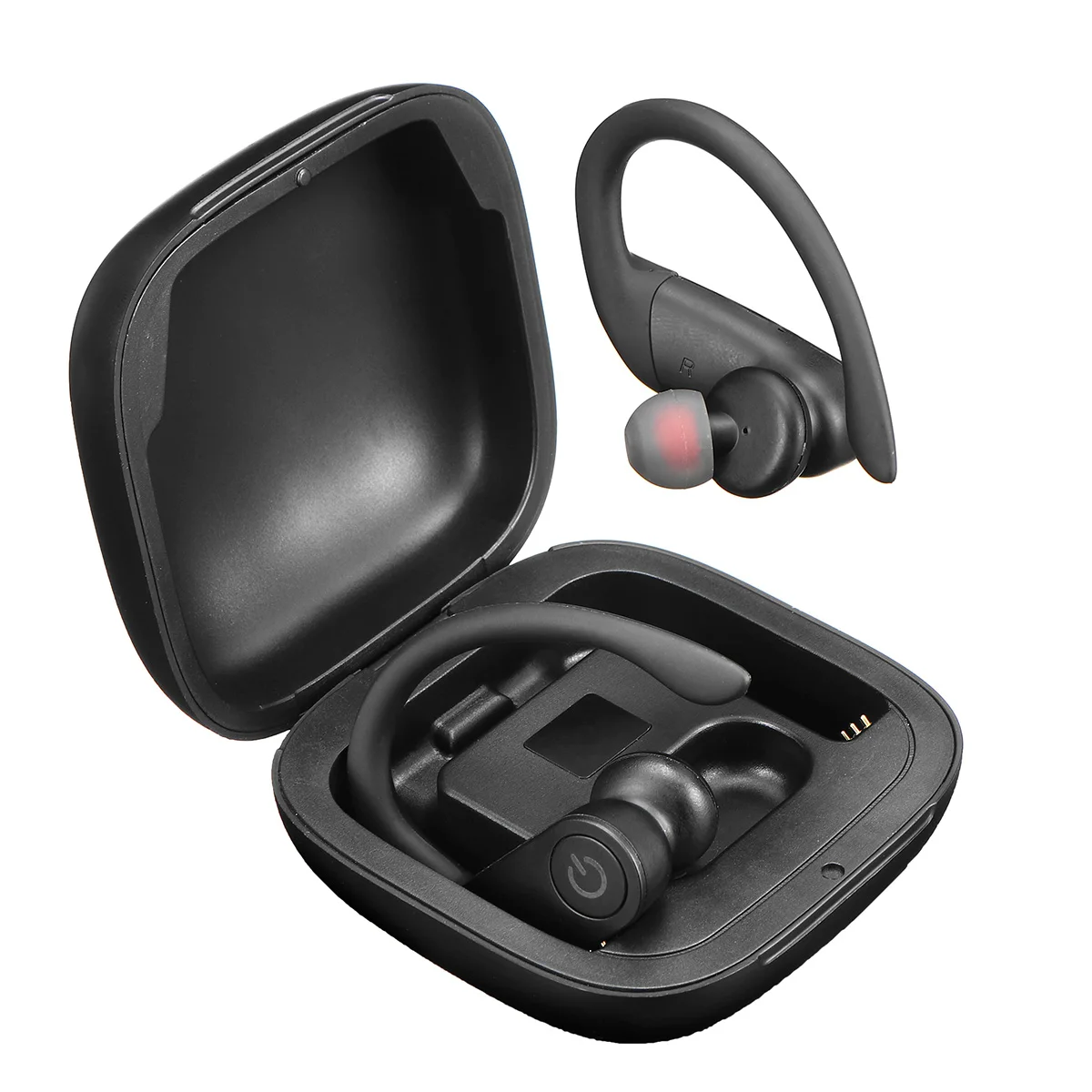 TWS bluetooth V5.0 наушники 8D HiFi стерео звук светодиодный цифровой дисплей Автоматическое Сопряжение Спортивные Беспроводные наушники - Цвет: Черный