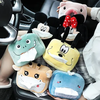 

​Car tissue box Car cartoon tissue box Creative cute car seat back sun visor armrest box tissue box material: plush