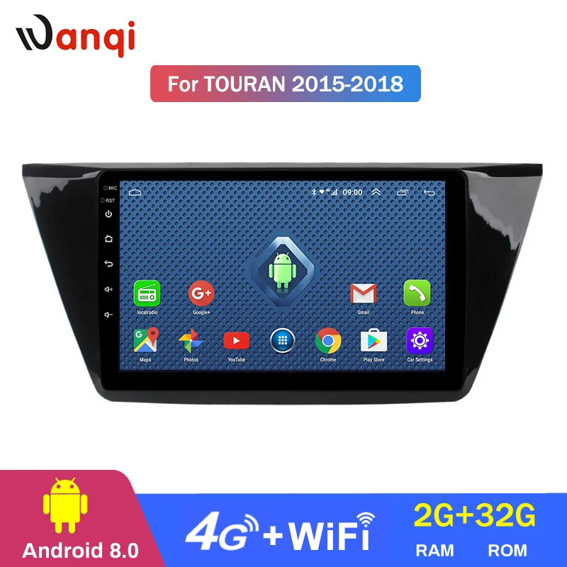 

wanqi 8.0 2+32G 4G 3G WIFI netcom 2.5D 10 inch full touch Screen for Touran2015-2018 car dvd multimedia gps navigation system