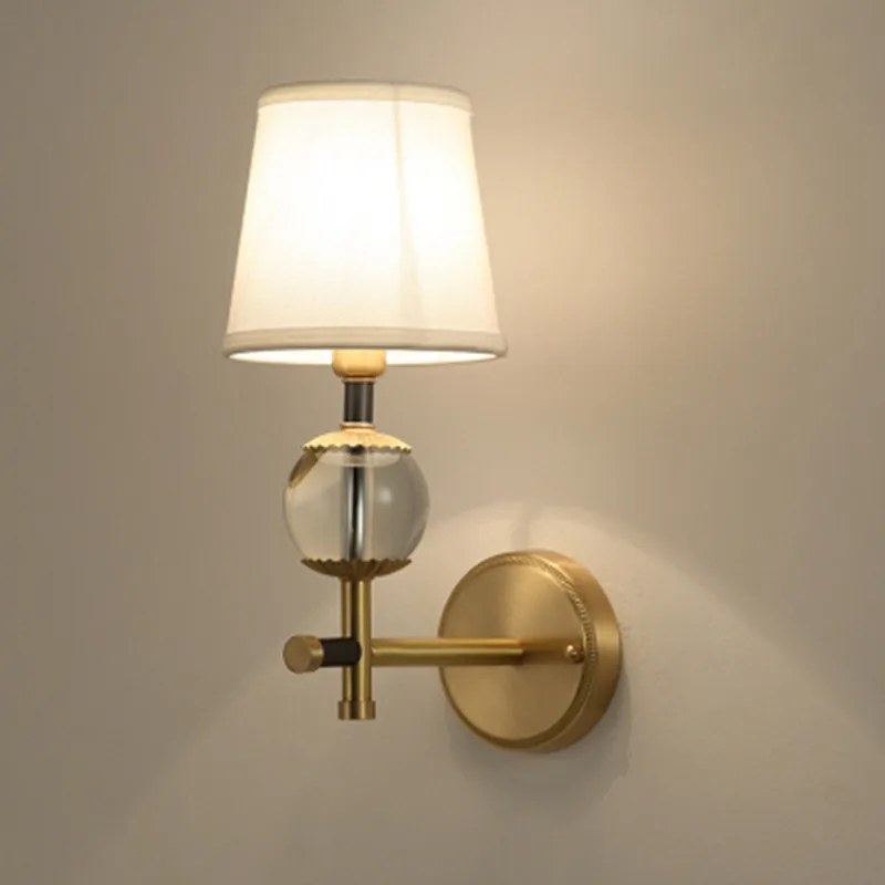 

Modern LED Copper Wall Lamps For Bedroom Bedside Lamp gold Holtel Corridor Indoor Lighting applique murale luminaire For home
