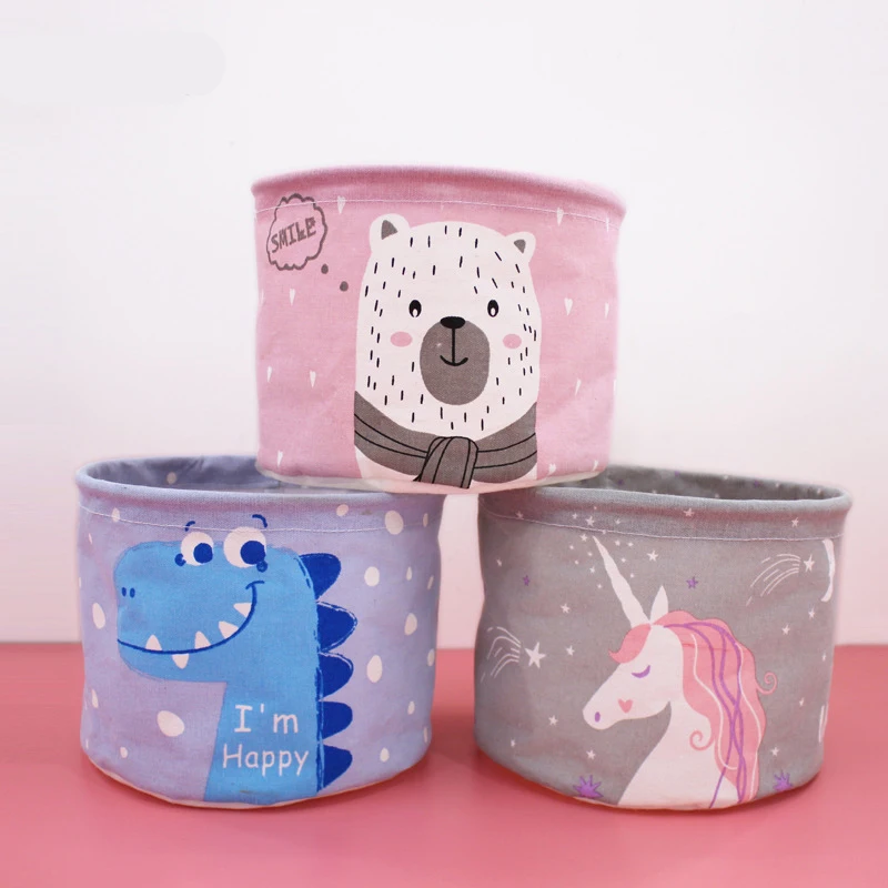 

Dirty Clothes Sundries Household Organizers Storage Basket Folding Bag Small Laundry Basket For Toy Cartoon Storage Barrel