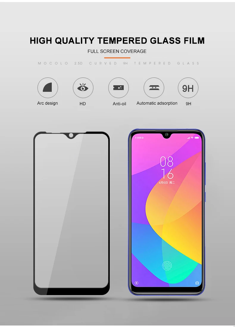 Для Xiaomi mi CC9 протектор экрана Mocolo 9H mi A3 Полный Клей закаленное стекло для Xiaomi mi CC9E протектор экрана