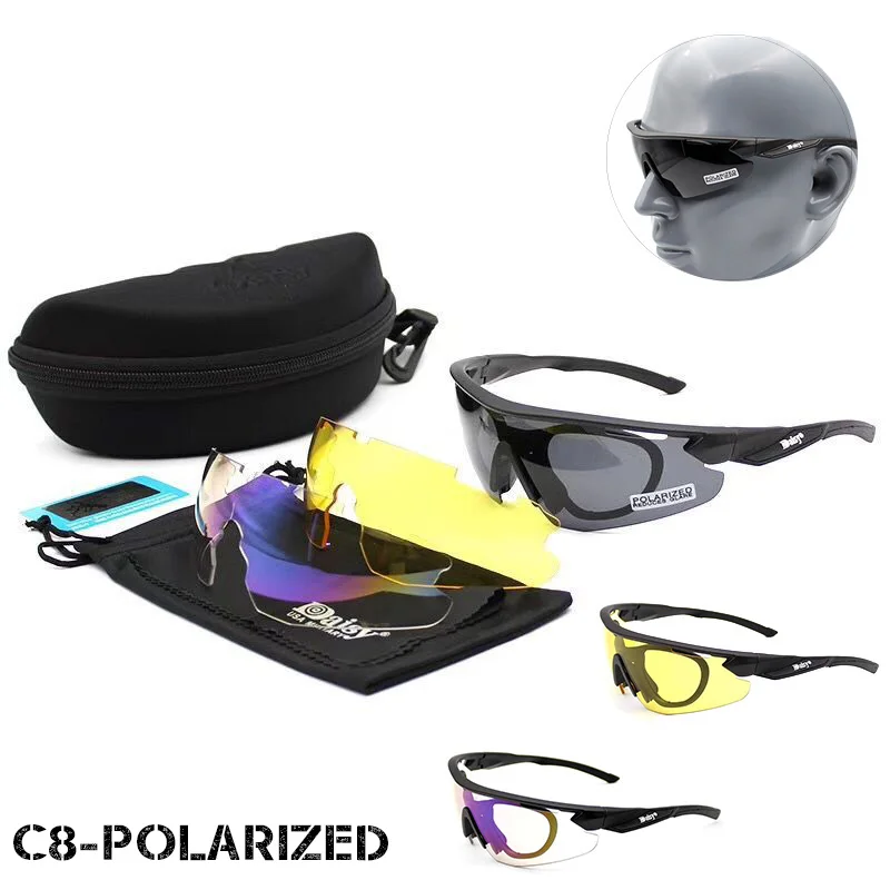Тактические камуфляжные очки Daisy X7 мужские военные поляризованные солнцезащитные очки CS wargame страйкбол очки велосипедные фотохромные очки - Цвет: C8