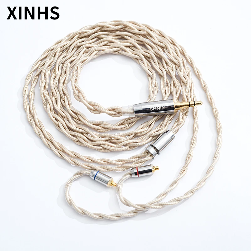 4ピンイヤホンケーブル,シングルクリスタル,銅,2.5mm,3.5mm,4.4mm〜2