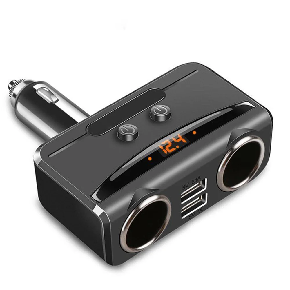 DC-12V-Car-Cigarette-Lighter-Adapter-2-Way-Double-Plug-Socket-Charger-Splitter F