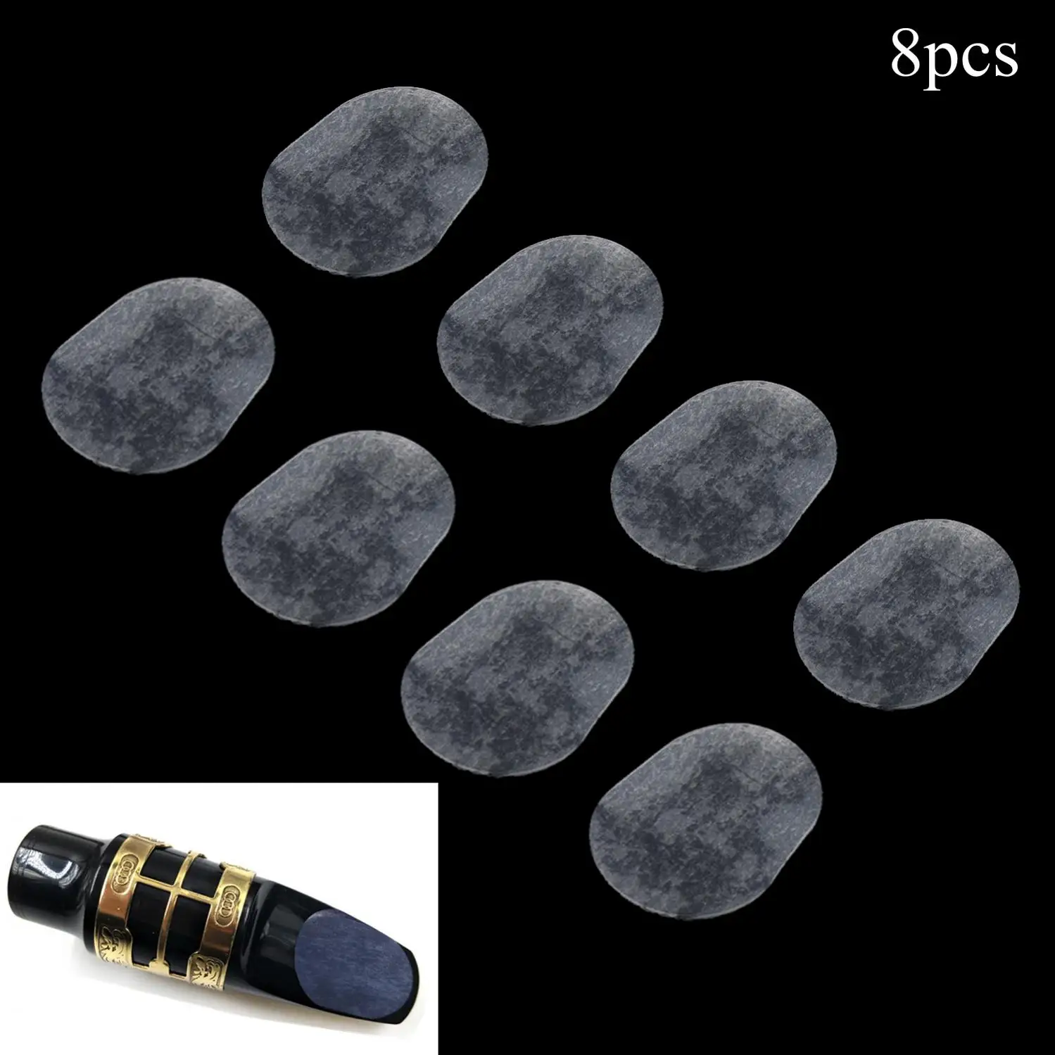 8pcs Treble/Alto Sax Clarinet Mouthpiece Patches Pads Cushions Durable 0.5mm Blowing Mouthpiece Cushion White craft sax mouthpiece tiny lightweight sax mouthpiece transparent hard professional head sax mouth sax mouthpiece