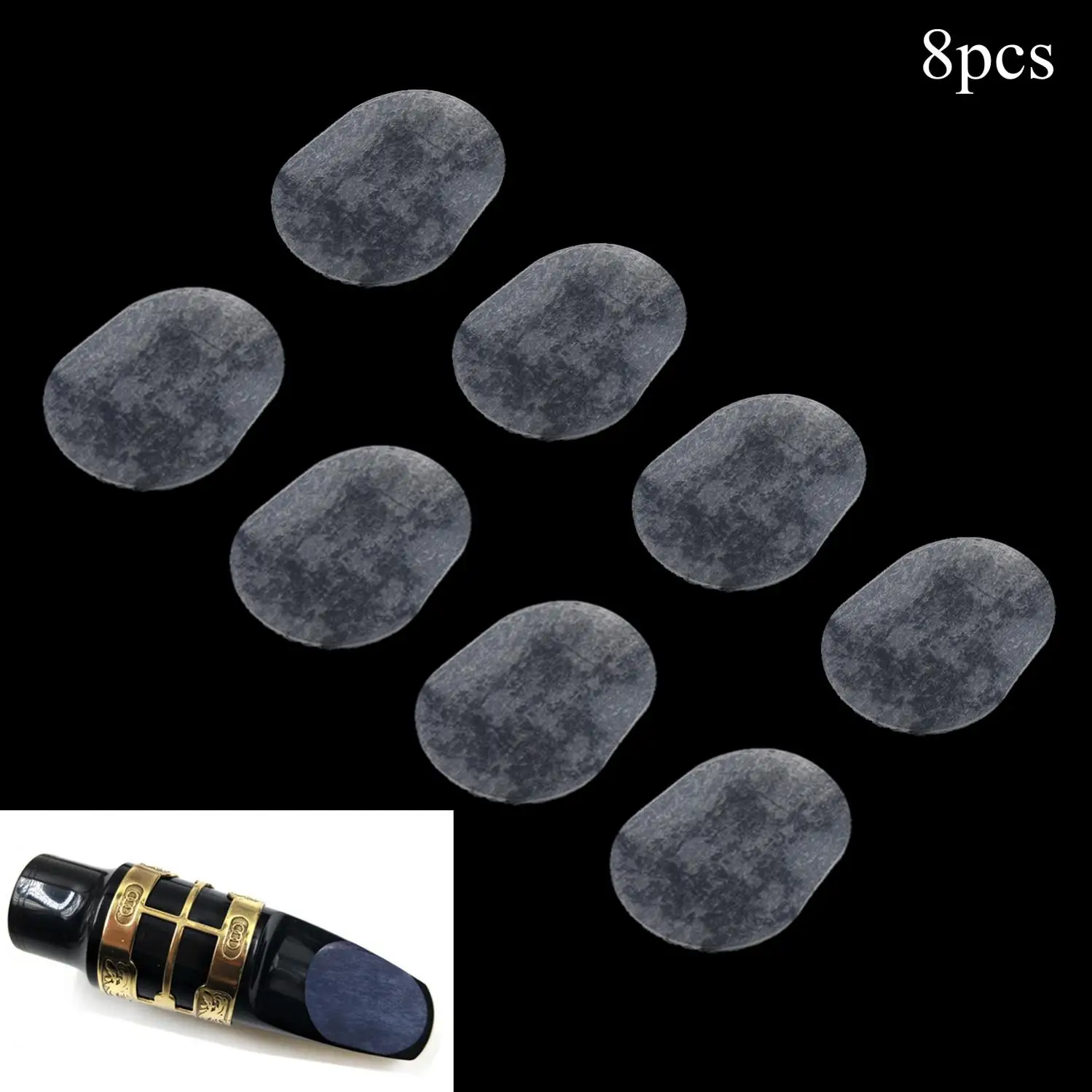 8pcs Treble/Alto Sax Clarinet Mouthpiece Patches Pads Cushions Durable 0.5mm Blowing Mouthpiece Cushion White lommi 0 3mm 0 8mm 8pcs durable alto rubber saxophone sax blowing mouthpiece pads patches rubber cushions saxophone pads black