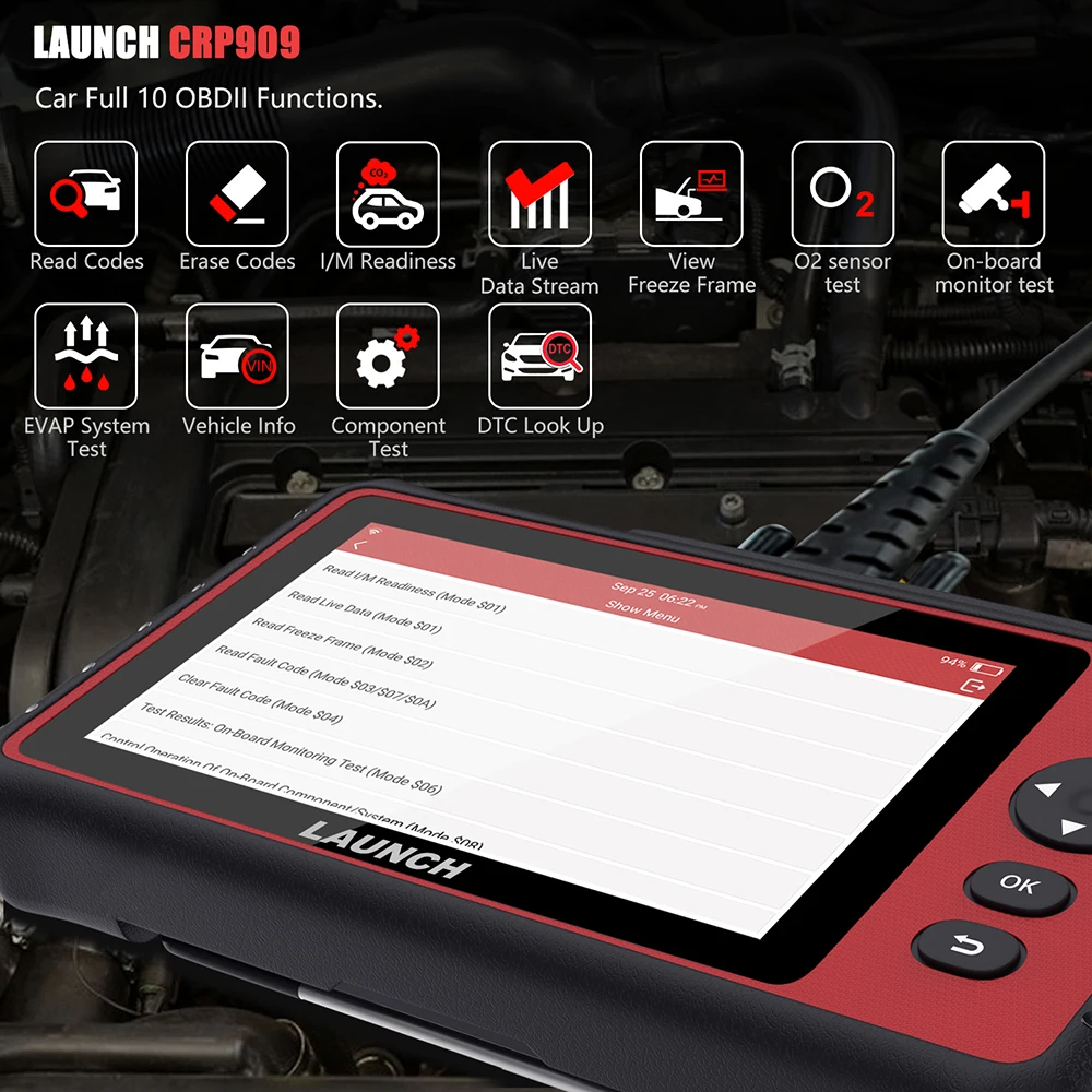 Launch X431 CRP909 все системы OBD2 автомобильный сканер SAS TPS ABS TPMS сброс диагностический