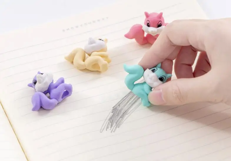 Ластик для карандашей в виде белки Kawaii, ластик в мультипликационном стиле для детей, смешные ластики, корейские канцелярские принадлежности, школьные принадлежности