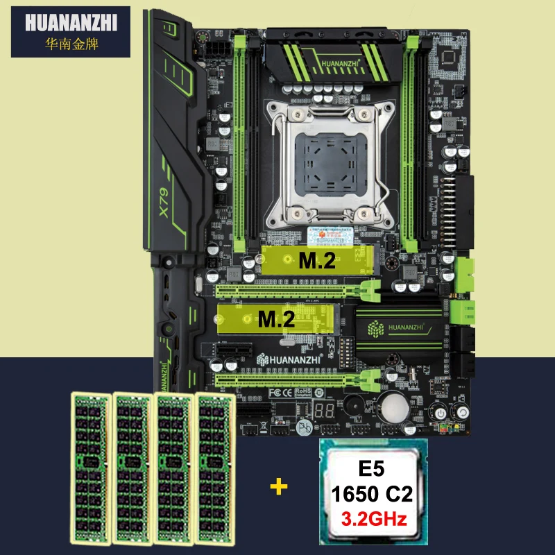 HUANAN Чжи X79 материнская плата с двумя M.2 слот скидка материнской bundle Процессор Intel