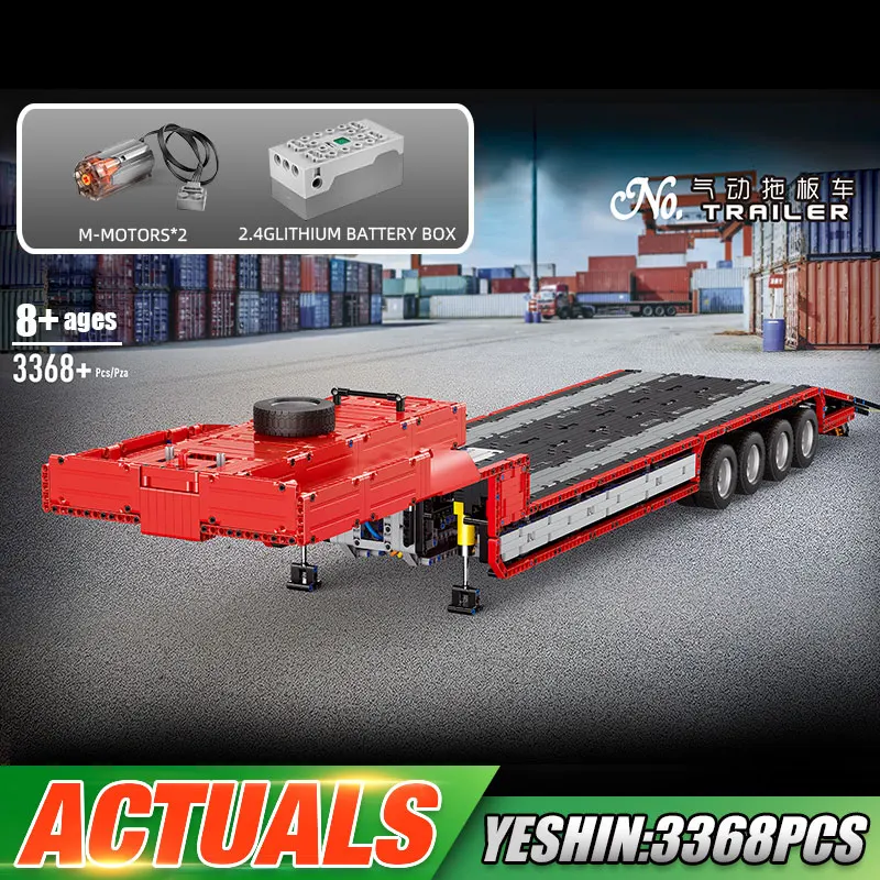 MOULD KING 19005 High-tech Car Toys MOC-2475 Motorized Tractor Truck and Trailer Model Building Block