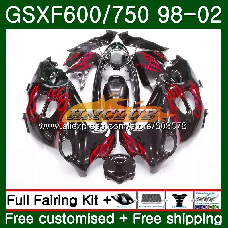 Корпус для Suzuki Katana GSXF 600 750 GSXF600 98 99 00 01 02 Красный Пламя 2CL. 124 GSX600F GSXF750 1998 1999 2000 2001 2002 обтекатель