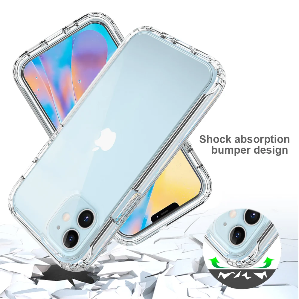 iphone 12 pro wallet case 2 in 1 High Transparency Bumper Shockproof Phone Case For iPhone 14 13 11 12 Pro Max XR XS Max X 7 8 Plus Silicone Protect Cover best iphone 12 pro case