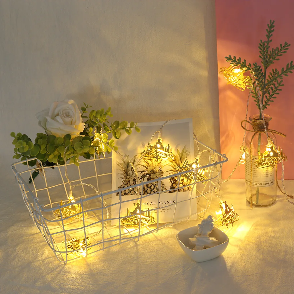 

Letter Castle Lights LED String Decorative Lights Muslim Ramadan Festival String Lights Christmas Decorations for Home