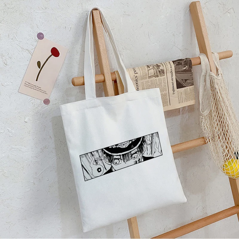 Anime Ground-bound boy Hanako-kun Women Bag Canvas Bag Shopper Harajuku Gothic Style Large Capacity Vintage Shoulder Bag Handbag 