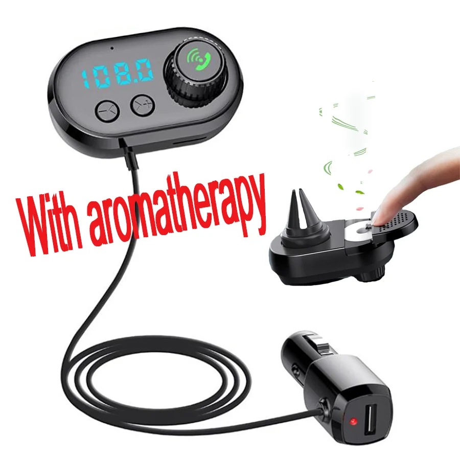 Автомобильный FM zender радио передатчик mp3 плеер с ароматерапией USB зарядное устройство аудио Bluetooth handsfree transmisor fm конвертер - Название цвета: Black
