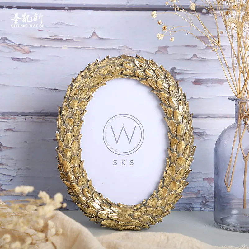 6 Inch Golden Modern Unicorn Oval Resin Photo Frame Minimalist Home Table Decoration Ornaments Can Be Wall-mounted | Дом и сад