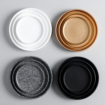 

Water Tray Flower Pot Ceramic Tray Garden Decoration Round Green Radish Fleshy Flower Pot Base