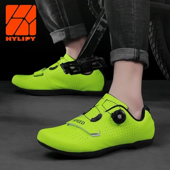 

Size 37-44 Men Cycling Shoes Road Bike Sneaker Bicycle Sneakers Self-locking Breathable Shoe Fluorescent Green Adult Footwear