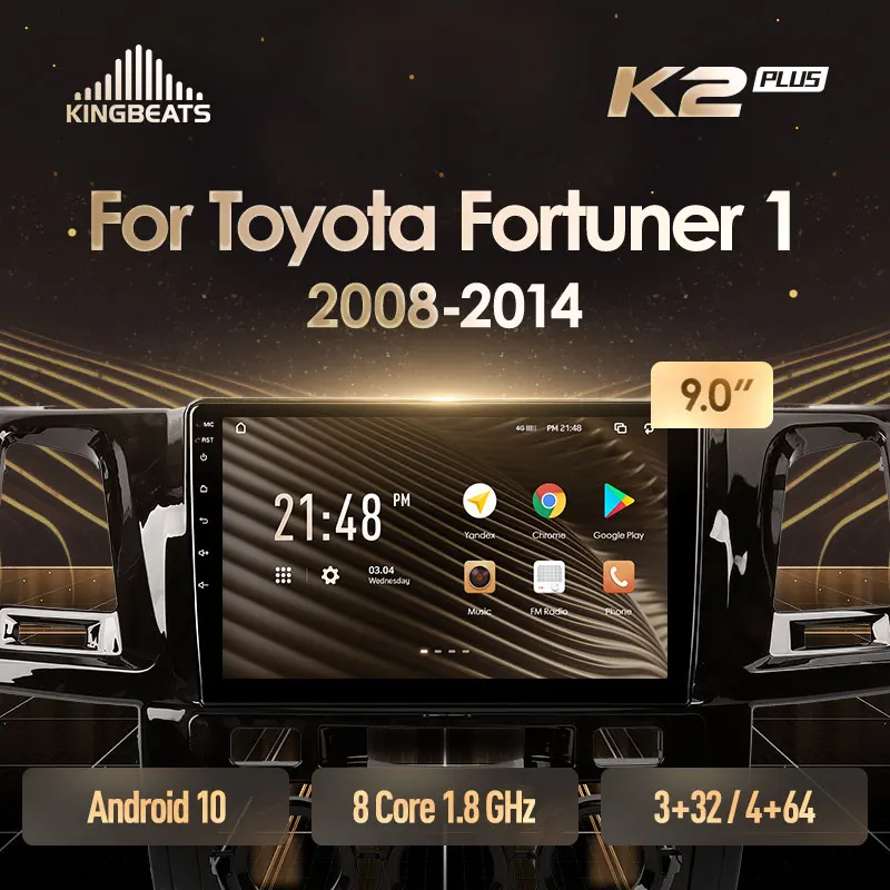 KingBeats штатное головное устройство For Toyota Fortuner 1 AN50 AN60 HILUX Revo Vigo 2008 - 2014 GPS Android 10