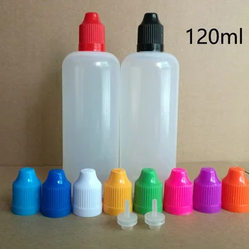 

Whloesale 100pcs 120ml PE Plastic Soft Squeezed Dropper Bottles eLiquid Vape juice Bottle with Childproof Cap With 20 Funnels