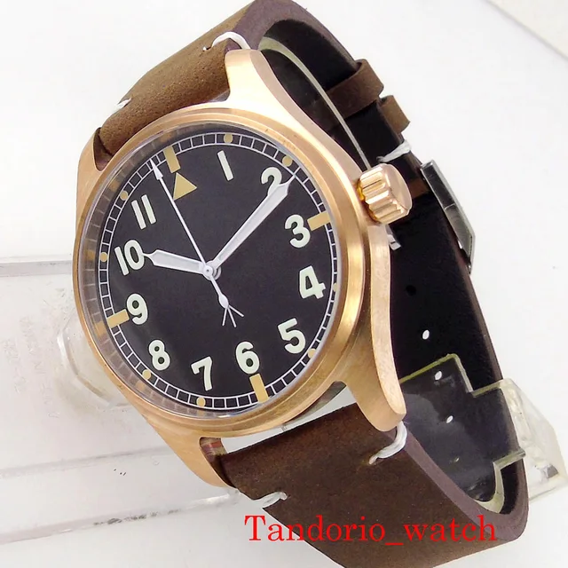 Tandorio-ブロンズ製の自動巻き時計nh35a,頑丈なTubn8,200m防水,39mm 