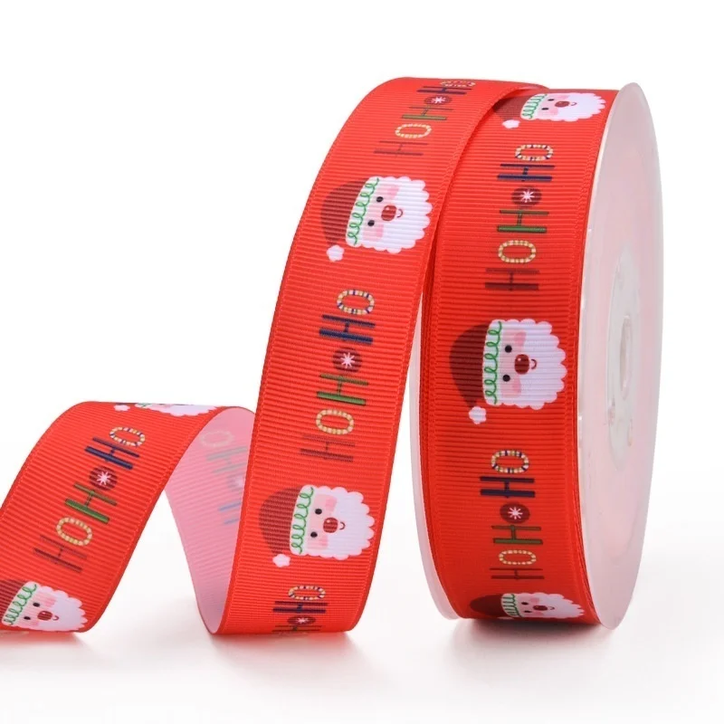 Рождественская серия 25 мм 5 ярдов подарочная упаковочная лента Рождественская лента коробка для галстука упаковочный пояс для выпечки полиэфирная лента для волос бант для шитья - Цвет: 06