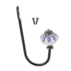 1set Porcelain Hook Wall/Door Mounted Hanger w/screw White&Blue Ceramics Decor Coat/Key/Bag/Towel Holder Bathroom Kitchen 122mm 2