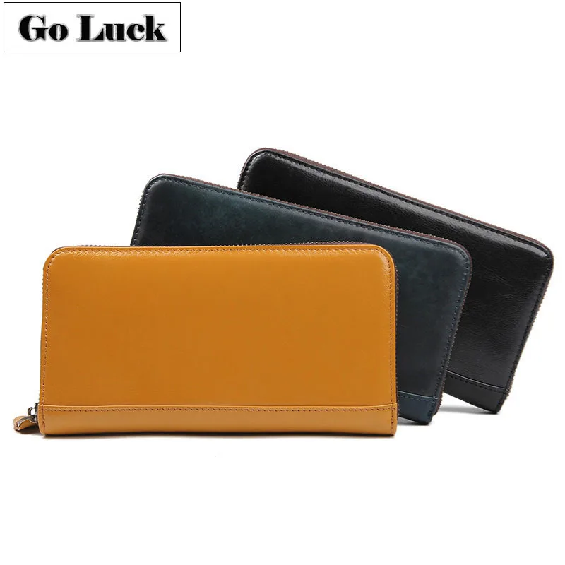 Бренд GO-LUCK, RFID, натуральная кожа, 27 бит, держатель для карт, чехол, кошельки, унисекс, для мужчин, для сотового телефона, кошелек, женский