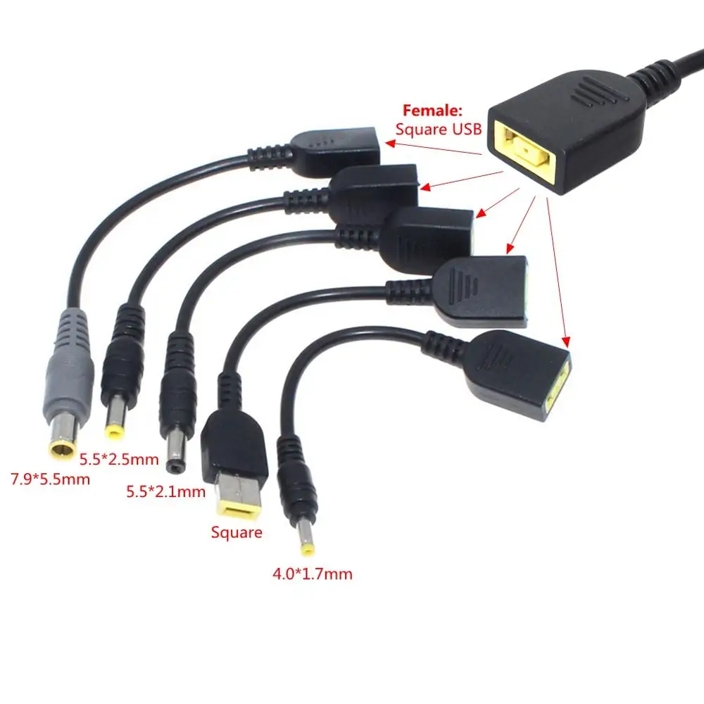 Dc power adapter converter connector cable cord square usb plug female