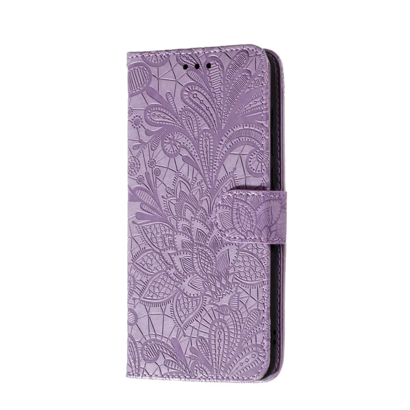 Кожаный чехол-книжка с объемными кружевными цветами для Xiaomi Redmi Note 10, 8 T, 8A, CC9 Pro, мягкий чехол для телефона, однотонный Кошелек, Чехол-книжка