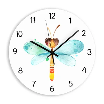 

Dragonfly Acrylic Digital Wall Clock Modern Design Silent Quartz Mechanism Decorative Clock for Kid's Room Home Decor