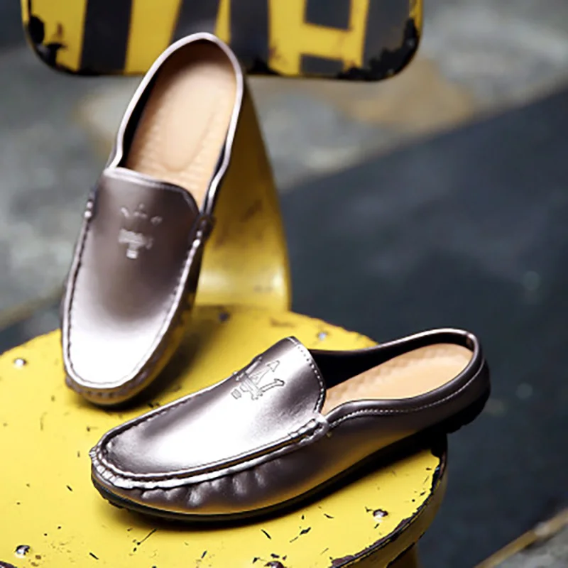 

Brand Men Driving Shoes High Quality Fashion Look Non Slip Slip Men Loafers Heelless Men Peas Shoes Luxury Casual Men's Shoes