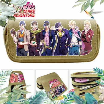 

Cartoon High Quality JoJo's Bizarre Adventure Pen Bag Students Pen Pencil Case Cosplay Zipper Anime Canvas Cosmetic Bags